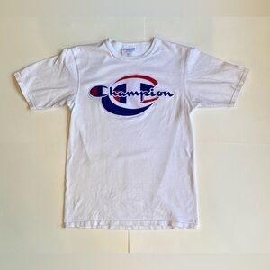 Men’s Champion tshirt. US size Small. Color white with logo on front chest.
